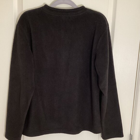 Accent Collection Women's Christmas Black Fleece Sweatshirt Size M Santa Sweater - Picture 3 of 5